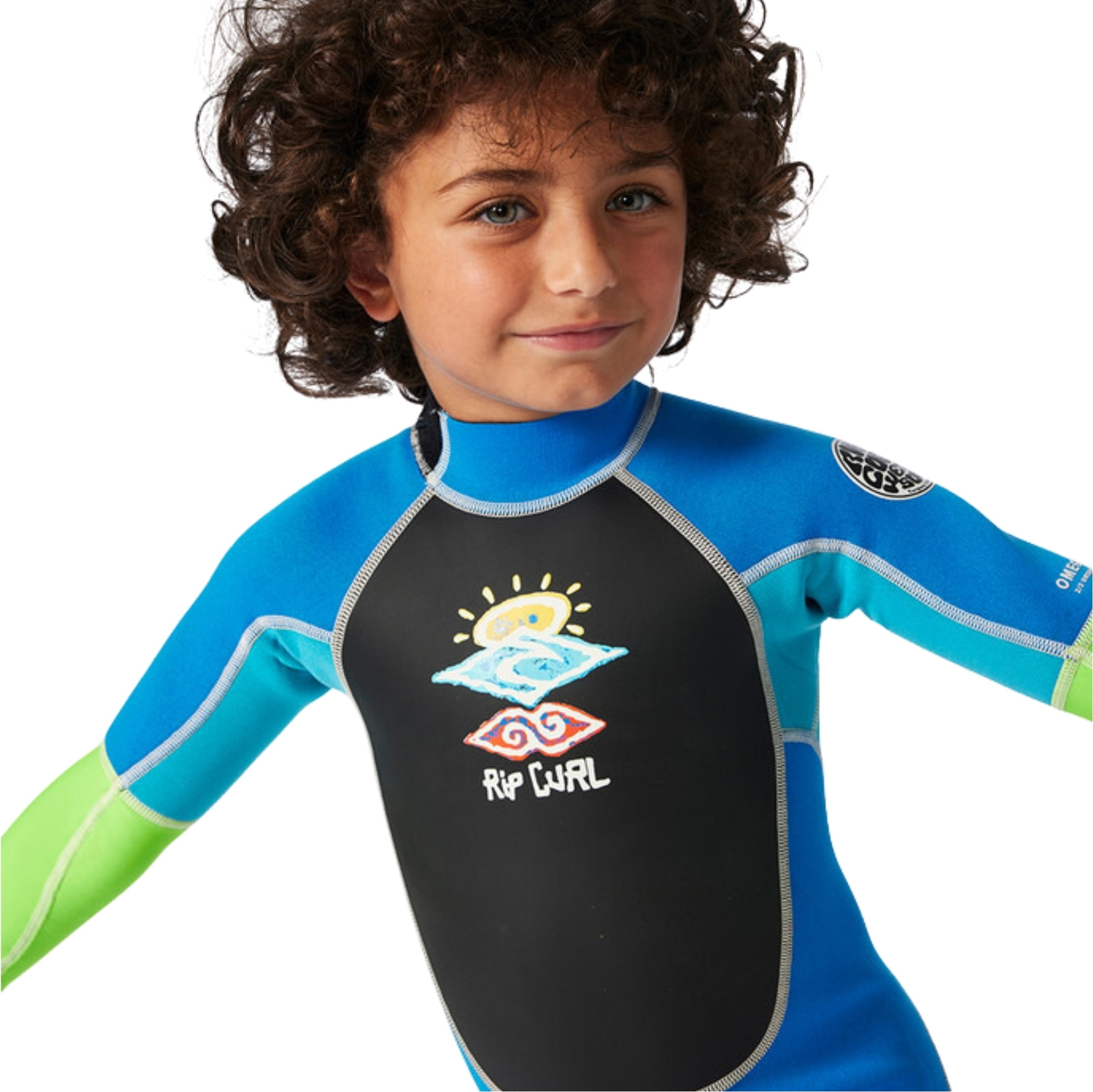 2026 Rip Curl Groms Omega 1.5mm Back Zip Easy On / Off Wetsuit 002TSP - Blue
